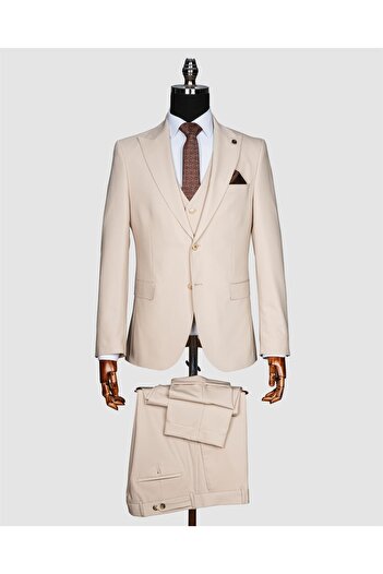 Suit Sartoria Ssa 2610 Düz Kumaş Yelekli & Duble Paça Takım