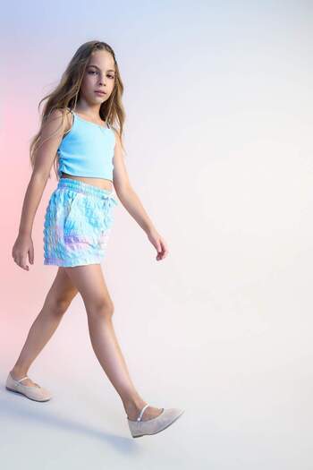 DeFacto Batik Patterned Girl's Wrapped Shorts - C9709A824HS