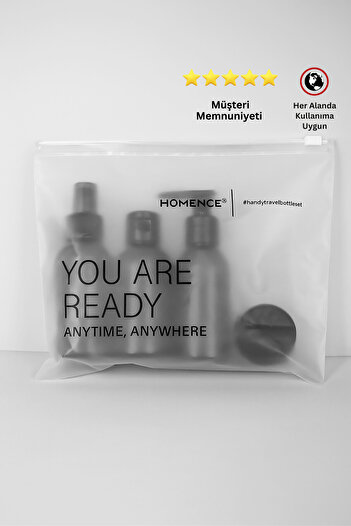 homence 4'lü Seyahat Seti Plastik 100ml Şişe Kavanoz Seti Seyahat Kiti Füme