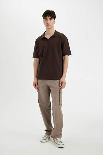 DeFacto Relax Fit Basic Plain Kurzarm-Polo-T-Shirt C3688AX24SP