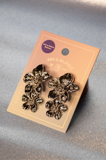 Aqua Di Polo 1987 Women's Silver Flower Earrings