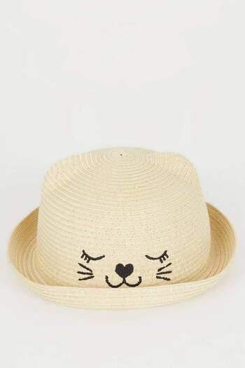 DeFacto Embroidery Detailed Girl's Straw Hat - N4134A624SM