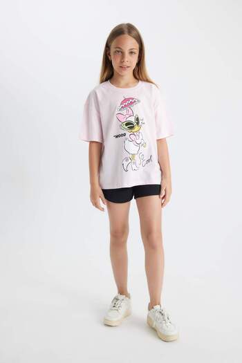 DeFacto Disney Mickey Mouse - Girls Oversize T-Shirt, Crew Neck, Short Sleeve