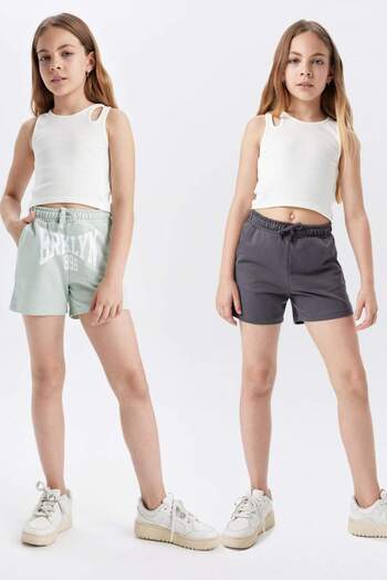 DeFacto Girl's Printed 2-Piece Shorts Z8047A624Sm