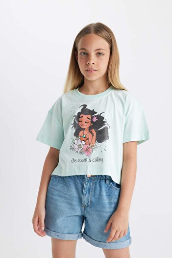 DeFacto Girls' Disney Princess Crew Neck Short Sleeve T-Shirt C5946A824Hs