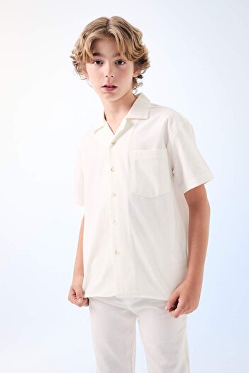 DeFacto Αγόρι Oversize Φαρδιά Εφαρμογή Polo γιακά κοντομάνικο πουκάμισο C2897a824sm