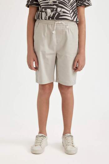 DeFacto Fiú Basic Plain Elasztikus derék zsebes Gabardine rövidnadrág C2956A824SM