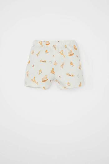 DeFacto Baby Boy 2-Piece Set Safari Printed Ribbed Camisole Short Sleeve Snap Body Shorts C4354A524Sm