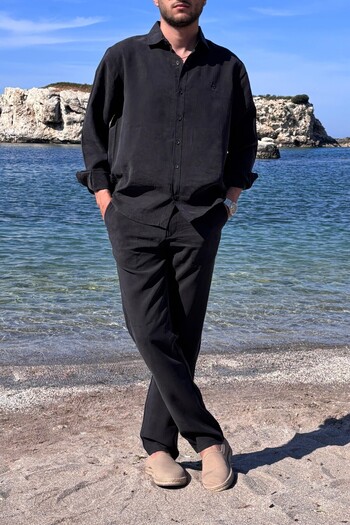 inpool Men'S, Modal, Old Money Culture, Regular Fit, Hi-Quality Shirt-Pants Suit G15-304