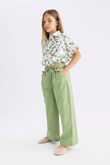 DeFacto Kız Çocuk Wide Leg Geniş Paça Pamuklu Pantolon B5045A824HS