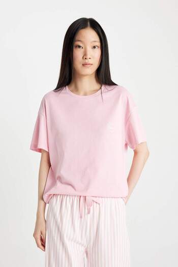 DeFacto Fall in Love Kısa Kollu Kapri Pijama Takım D0952AX24SM