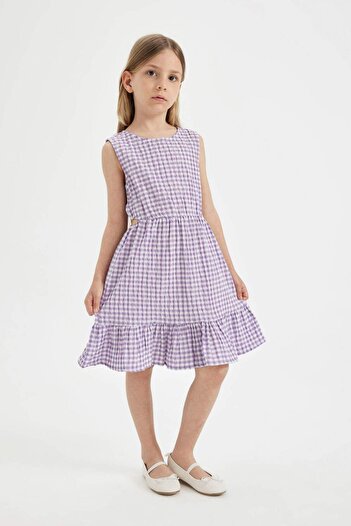 DeFacto Kariertes ärmelloses Sommerkleid für Mädchen C4022A824SM