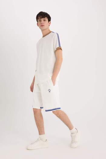 DeFacto Regular Fit Printed Straight Leg Shorts B8794Ax24Sm