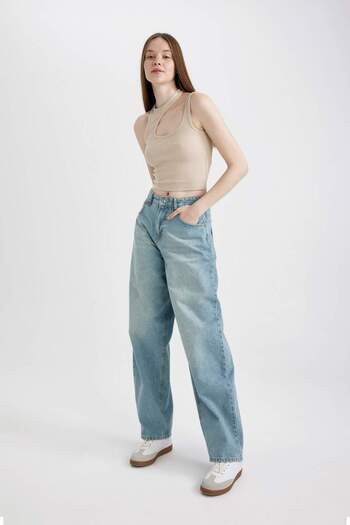 DeFacto Fitted Drop Collar Ribbed Camisole Undershirt C5570Ax24Sm