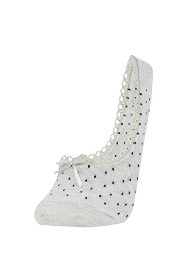 DeFacto Damen-Ballerina-Socken aus Baumwolle mit Applikation, 3-teilig, B8448AXNS