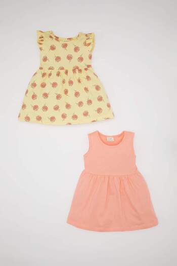 DeFacto Baby Girl Patterned Sleeveless 2-Piece Dress C0071A524SM