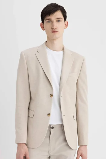 DeFacto Μοντέρνο Fit Κουμπωτό Επένδυση Basic Plain Blazer Jacket C5777AX24SP