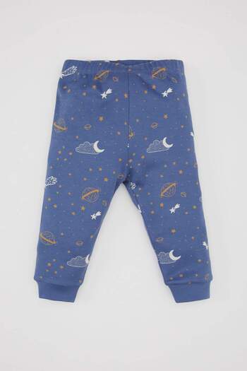 DeFacto Baby Boy Pajamas Set Star Pattern Short Sleeve Top with Elastic Waist Long Bottom C0733A524Sm