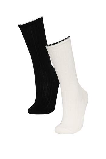 DeFacto Girl's 2-Piece Cotton Booties Socks C2925A8NS