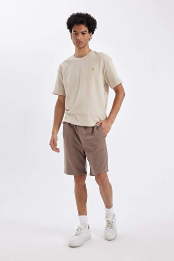 DeFacto Oversize Wide Fit Crew Neck Printed Short Sleeve T-Shirt C0151Ax24Sm