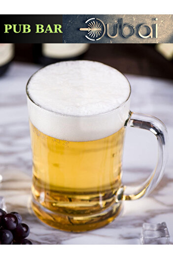 MADAME LUDA 4 Pieces 4 Person 500 Cc-Dubai Collection Pub Bar Beer Glass with Handle.