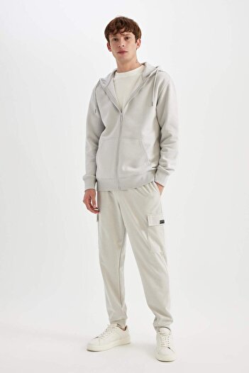 DeFacto Ρυθμισμένη εφαρμογή Slim Sweatpants Cargo με τσέπες μέσης με ελαστικό πόδι A6209AX24SP