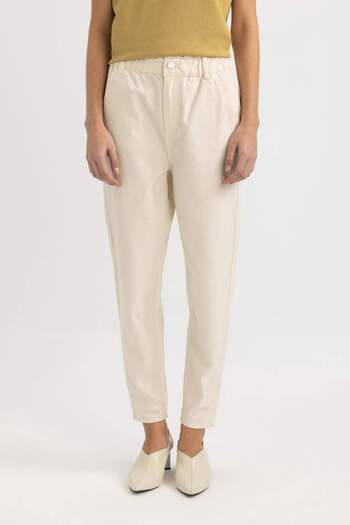 DeFacto Paperbag Gabardine Pants with High Waist Pockets - S2790Az24Sm
