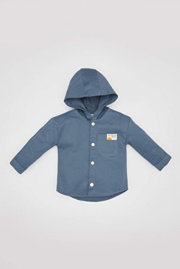 DeFacto Baby Boy Gabardine Long Sleeve Hooded Shirt C2316A524SP