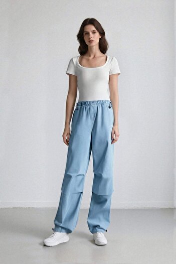 DeFacto Jogger High Waist Ankle Length Parachute Jean Pants C1321Ax24Sm