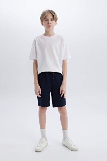 DeFacto Boy's Pique Basic Plain Bermuda Shorts B5866A824Sm
