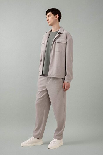 DeFacto Yazlık Kumaş Pantolon Tapered Fit Normal Kesim Düz Paça Her Yöne Esneyen B6584AX24SP