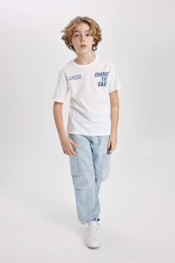 DeFacto Jungen-Jogger-Jeanshose mit Schnürung in der Taille, elastischem Bein und Taschen, C0184A824SM