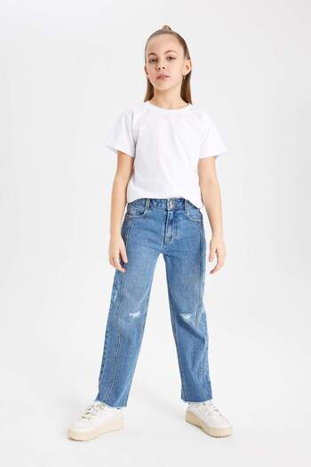 DeFacto Girl's Wide Leg Wide Leg Jeans C2238A824Sm