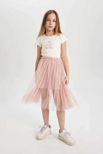 DeFacto Girl's Flexible Waisted Tulle Skirt C0528A824Sm