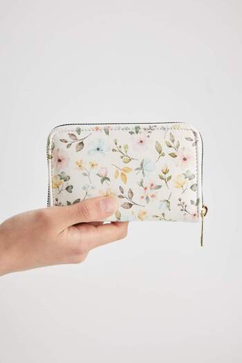 DeFacto Women's Floral Patterned Faux Leather Wallet C0878Axns