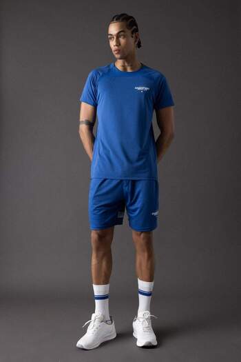 DeFacto DeFactoFit Slim Fit Slim Fit Crew λαιμόκοψη με εμπριμέ κοντομάνικο αθλητικό μπλουζάκι B5019AX24SP