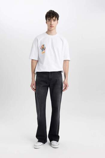 DeFacto Wide Leg Flayer Fit Jean Trousers - B8325ax24sm