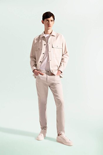 DeFacto Gabardine Chino Canvas Pants Slim Fit Slim Fit Skinny Leg Pocket B2089Ax24Sp
