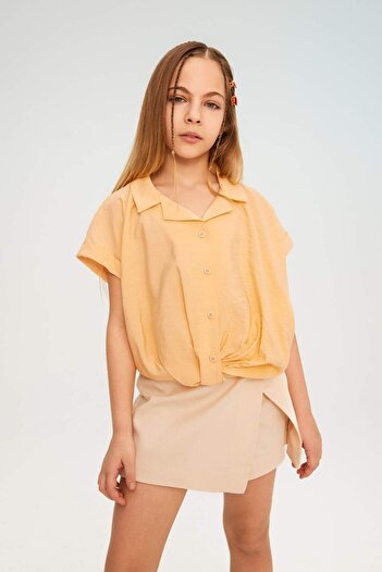 DeFacto Girl's Crop Short Sleeve Shirt B5063a824sm