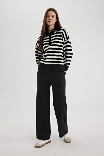 DeFacto Knitwear Trousers Straight Fit Wide Loose Leg C2088Ax24Sp
