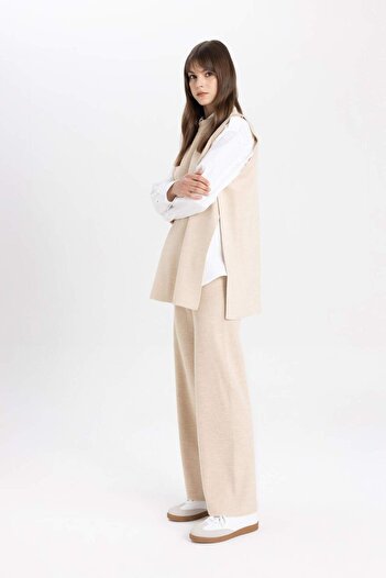 DeFacto Triko Pantolon Straight Fit Geniş Bol Paça C2088AX24SP