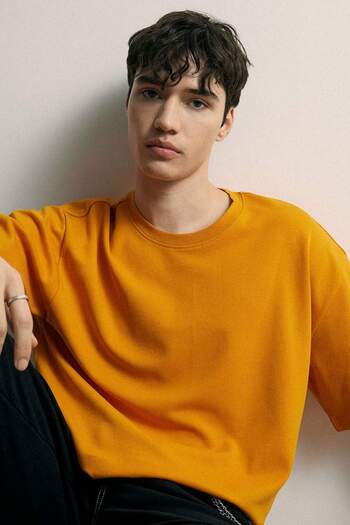 DeFacto Oversize Wide Fit Crew Neck Short Sleeve Basic Solid Heavy Fabric T-Shirt X3926Az24Sp