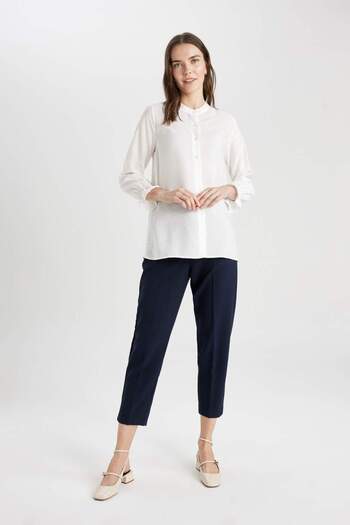 DeFacto Regular Fit Basic Plain Langarmhemd B1558AX24SP