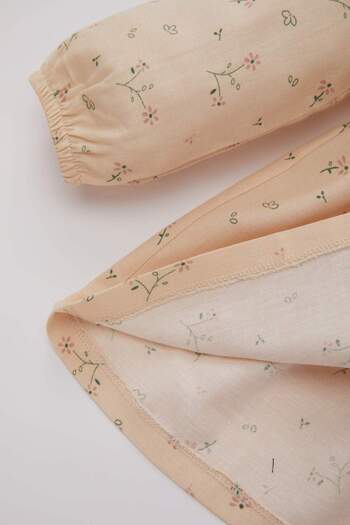 DeFacto Kız Bebek Çiçekli Uzun Kollu Twill Elbise C0494A524SP
