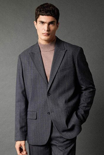 DeFacto Striped Button Lined Blazer Jacket B0151Ax23Wn
