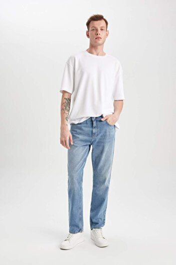 DeFacto Straight Fit Regular Fit Regular Waist Tube Leg Jean Pants B4684Ax24Sp