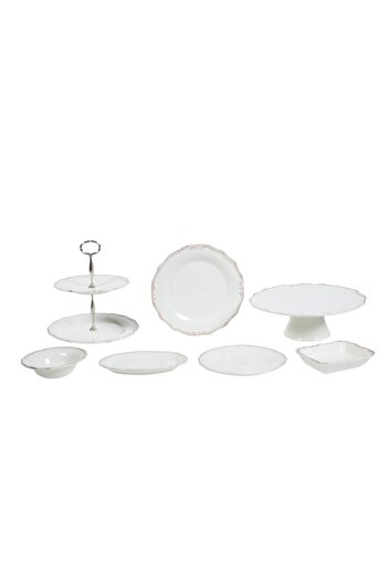 Mudo Home Ekru Servis Tabağı 25cm