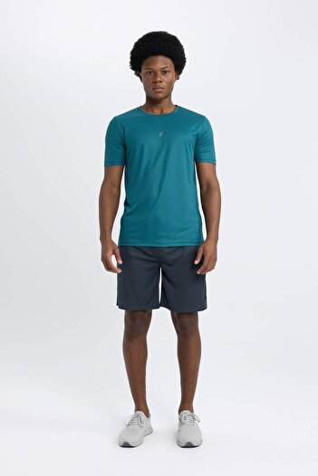 DeFacto DeFactoFit Slim Fit Slim Fit Crew Neck με εμπριμέ αθλητικό κοντομάνικο μπλουζάκι X6142AZ23AU