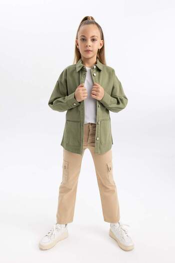 DeFacto Girls Cargo Fit Spanish Leg Cotton Trousers A9607A823Wn