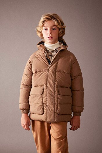 DeFacto Boy's Water Repellent Hooded Coat A2724A823Wn
